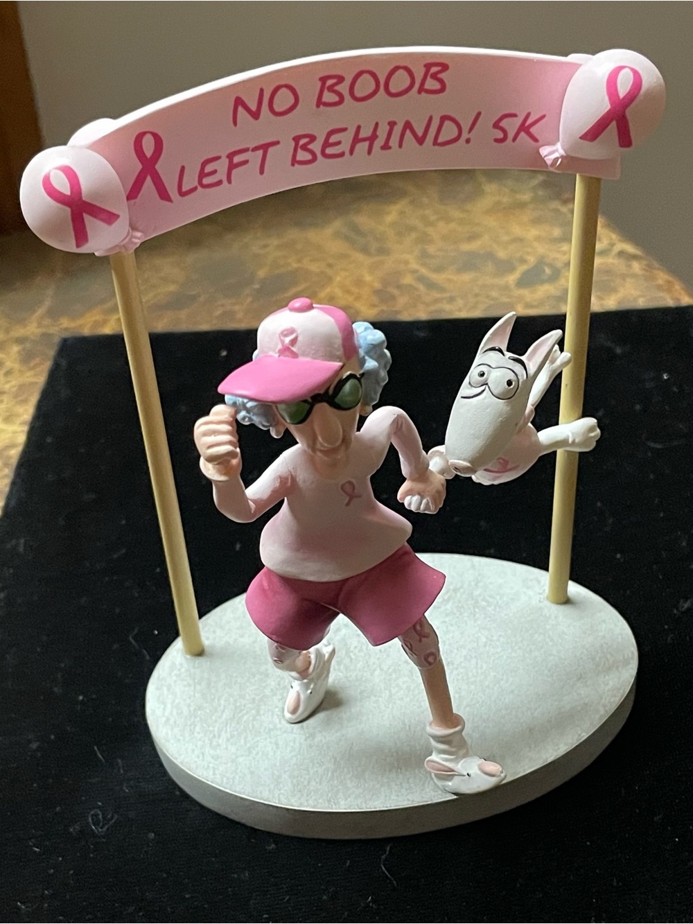 Pink Breast Cancer Awareness Runner Figurine Home Accent